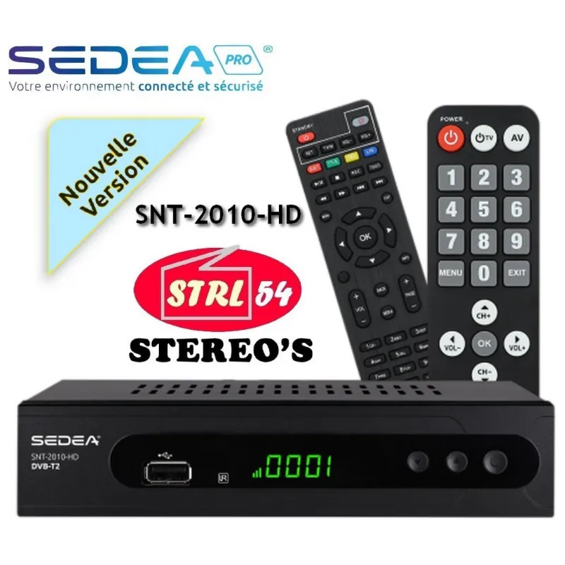 Décodeur TNT DVB-T2 SEDEA SNT-2010-HD - HDMI Péritel