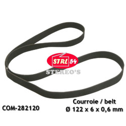 Flat Belt for turntable Lenco Ø / C 122/383 x 6 X 0.6 mm L80 L82 L84 L85 L90