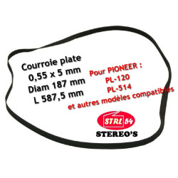 Correa HQ Tocadiscos 187 X 5 X 0,55 MM Para PIONEER PL-120 PL-514 Y Otros