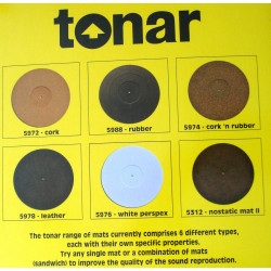 TONAR 5312 NOSTATIC MATT II tapis antistatique couvre-plateau platine disque