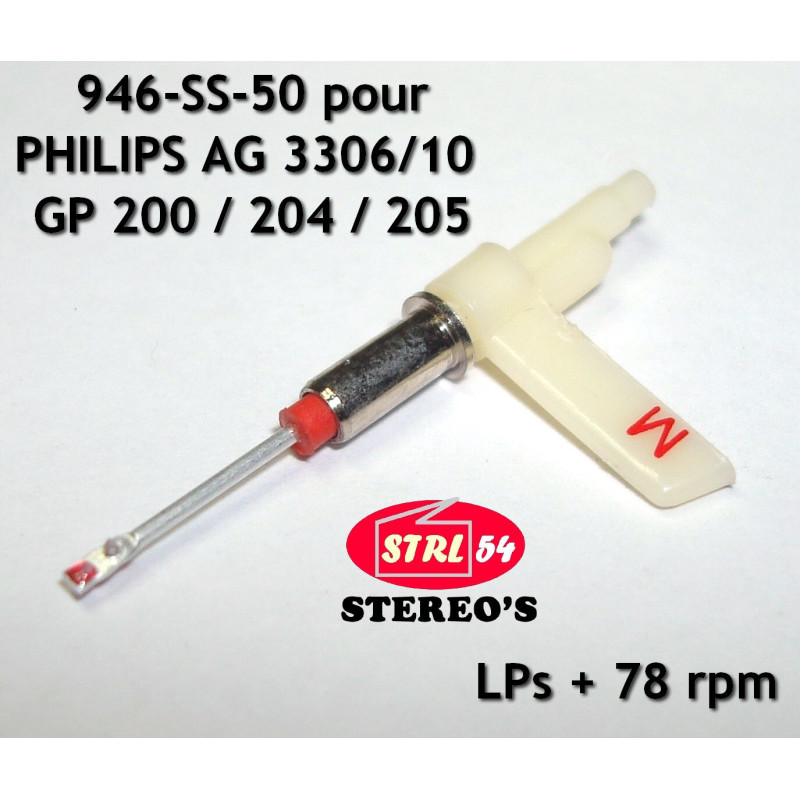 946-SS-50 Doppelt Saphir Lps + 78 Tr für Philips Ag 3306/10 GP200 GP204 GP205