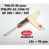 946-SS-50 Doppelt Saphir Lps + 78 Tr für Philips Ag 3306/10 GP200 GP204 GP205