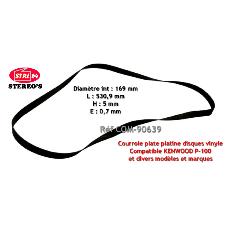 HQ Flat Belt For Vinyl Turntables Ø 169 X 5 X 0.7 MM - L 530.9 MM