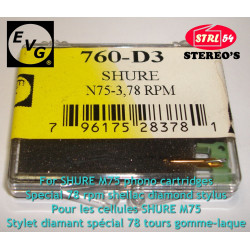 EVG NOS N75-3 nadel Speziell 78 Time für Shure M75 78 RPM Special Needle Nadel