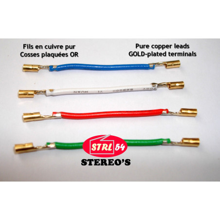 4 cables cartucho fono Cobre Puro Dedales♀ Oro Conexión tocadiscos Vinilo Hifi