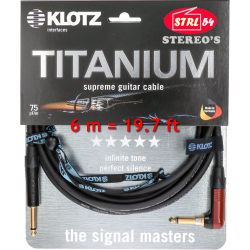 KLOTZ Titanium Supreme Gitarre Kabel TIR0600PSP 6 M Jack Silent Krümmer +Gold