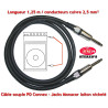 Jack Cable 1,25 M 2.5 mm ² Cu Amp Speaker Guitar Sono Instrument