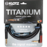 KLOTZ Titanium Supreme Guitar Cable TIR0600PSP 6 M Jack Silent Coudé + Droit OR