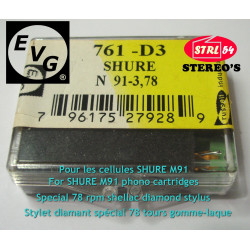 Evg Nos N91-3 Special Stylus 78 Tours For Shure M91 78 Rpm Special Needle Stylus