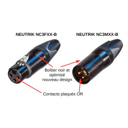 HQ + Cord XLR 10 M Cable Audio Micro KLOTZ MY206UP Neutrik NC3FXX-B NC3MXX-B
