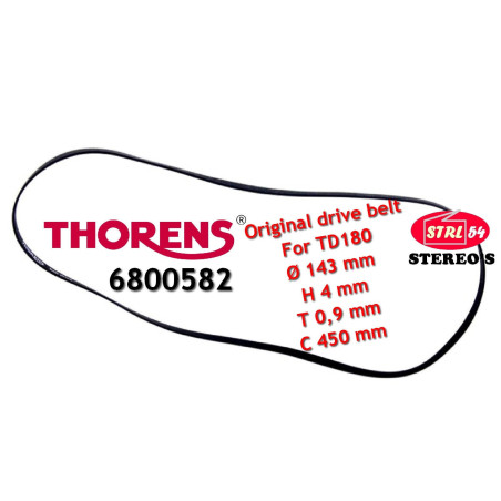 THORENS TD 180 Original Turntable Belt L 450 Ø 143 X 4 X 0.9 MM