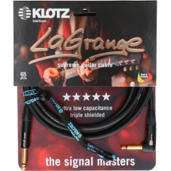 KLOTZ LaGrange Supreme Guitar Cable LA-GPR0600 6 M Jack Coudé + Jack Droit Dorés