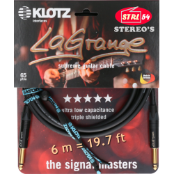 KLOTZ Lagrange Supreme Guitar Cable LA-GPP0600 6 M To 2 X Jacks Right Hoops Gold