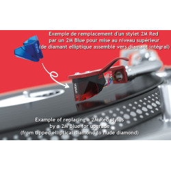 ORTOFON 2M BLUE ORIGINAL STYLUS - Stylet DIAMANT NU pointe de lecture ELLIPTIQUE
