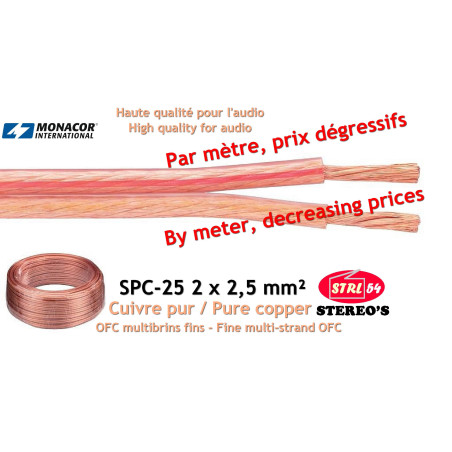 Cable Ps Hohe Qualität Sprecher Lautsprecher Hifi 2 X 2,5 mm² Monacor SPC-25