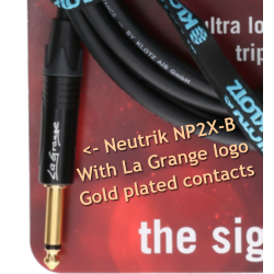KLOTZ Lagrange Supreme Guitar Cable LA-GPR0600 6 M Jack Bend + straight Gold