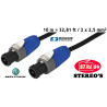 MSCA610 Cordon haut-parleur 10m Speakon Neutrik NL2FX câble HP Monacor 2x 2,5mm²