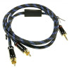 Cordon Jack ♂ stereo 3,5 mm vers 2 x Cinch RCA  ♂ câble HIFI 1,5 m PREMIUM GOLD