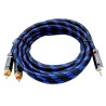 Cordon Jack ♂ stereo 3,5 mm vers 2 x Cinch RCA  ♂ câble HIFI 3,0 m PREMIUM GOLD