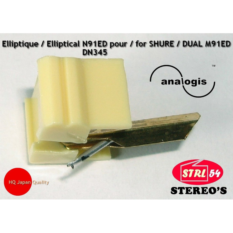 N91ED Stylet HQ diamant ELLIPTIQUE / SHURE M91ED N91E DUAL DN345 DM103_M-E M93E