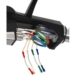 Jeu de 4 fils cuivre argent fiches ♀ connexion cellule phono platine vinyle HiFi