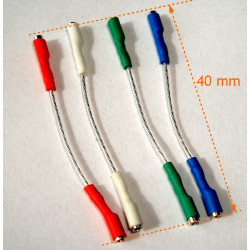 Jeu de 4 fils cuivre argent fiches ♀ connexion cellule phono platine vinyle HiFi