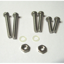 Visserie montage fixation cellule phono platine vis écrous inox, rondelles nylon