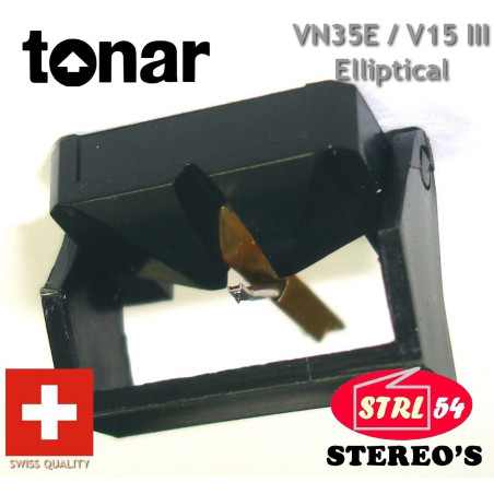 VN35E Stylet pointe diamant ELLIPTIQUE TONAR SWISS pour SHURE V15 III DUAL DN352