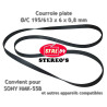 Courroie HQ platine disque Ø/C 195/613 x 6 x 0,8 mm pr SONY HMK-55B et autres...