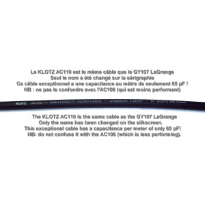 KLOTZ AC110 Instrument Cable Neutrik Gold | Pro