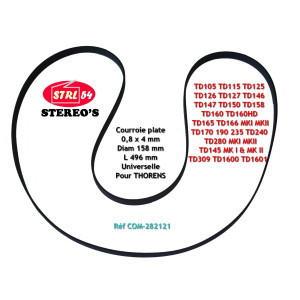 Courroie HQ platine disque vinyle THORENS TD115 TD126 TD160 TD165 TD166 TD280...
