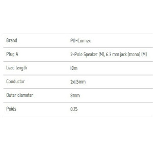 Speaker Cable 10m to 1/4" Jack | PD CONNEX