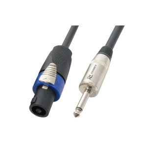 Cordon haut-parleur 5 m Speakon type NL2 - Jack 6,35 1/4" câble HP 2 x 1,5 mm² 