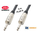 Cordon haut-parleur 6 m Jack - Jack 6,35 mm