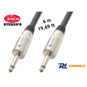 Cordon haut-parleur 6 m Jack - Jack 6,35 1/4" câble HP 2 x 1,5 mm² Qualité pro