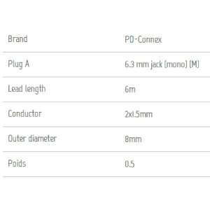 Speaker Cable 6 m 6.35 mm Jack | PD CONNEX