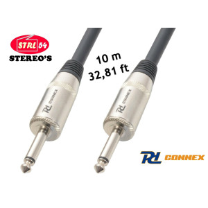 Cordon haut-parleur 10 m Jack - Jack 6,35 1/4" câble HP 2 x 1,5 mm² Qualité pro