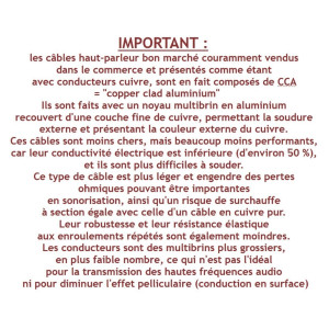 Câble HP Pro 2x2,5mm² MONACOR SPC-525/SW | Cuivre OFC