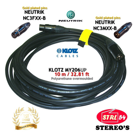 10m XLR Cable KLOTZ MY206UP NEUTRIK | High-End