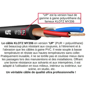 HQ+ Cordon XLR  10 m câble audio micro KLOTZ MY206UP NEUTRIK NC3FXX-B NC3MXX-B