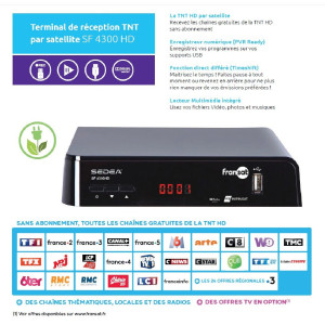 SEDEA SF 4300 HD - Récepteur TNT Satellite FRANSAT