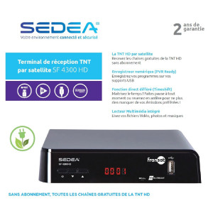 SEDEA SF 4300 HD - Récepteur TNT Satellite FRANSAT
