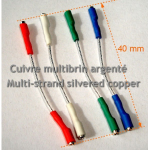 Set of 4 Silver-Plated Phono Cartridge Lead Wires