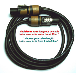 Cordon Speakon Neutrik NL2FXX-W-S | Câble Monacor 2x2.5mm²