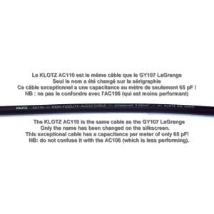 Klotz AC110 Neutrik Gold Instrument Cable | Audio