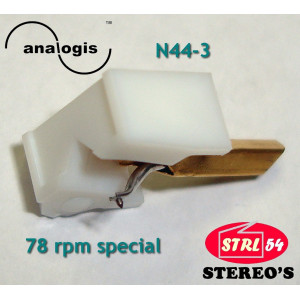 N44-3 stylet 78 tours Analogis pour SHURE DUAL M44 et M55E 78 rpm shellac needle