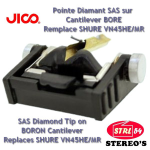 VN45 HE/MR SAS sur bore stylet JICO SHURE V15-IV V15 type IV VN45MR VN45HE VN45E