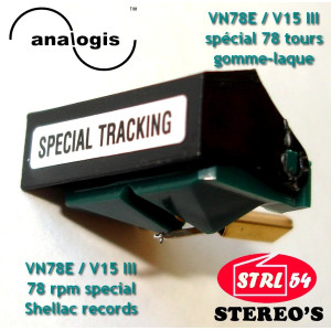 VN78E Stylet SPÉCIAL 78 tours gomme-laque Analogis JP pour SHURE V15 III VN35/78