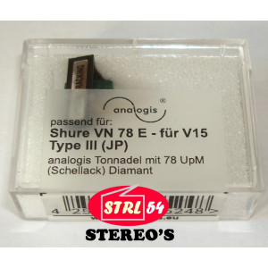 VN78E Stylet SPÉCIAL 78 tours gomme-laque Analogis JP pour SHURE V15 III VN35/78