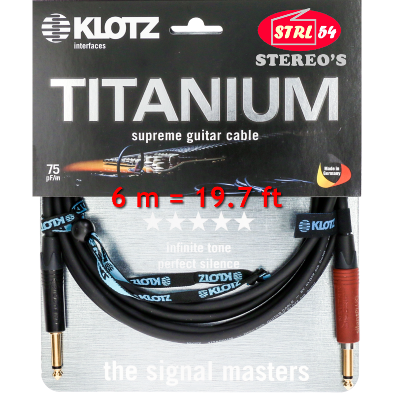 Câble Guitare KLOTZ TITANIUM TI-0600PSP 6m | Supreme